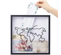 GORGECRAFT Shadow Box Porta Biglietti da Concerto 29cm Nero con Caricamento Dall'Alto Scatola di Archivio per Avventure Ricordi da Viaggio Scatole di Memoria con Fessura sulla Parte Superiore Cornice
