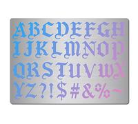 GORGECRAFT Stencil Caratteri Gotici Carattere Inglese Antico Acciaio Inossidabile Alfabeto Riutilizzabile Strumento per Diario Pittura Tela
