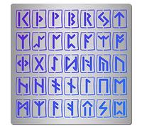 GORGECRAFT Stencil con Rune in Metallo da 6.3 Pollice Stencil e Modelli per Bruciare Il Legno in Acciaio Inossidabile Modelli Riutilizzabili Strumento per Diario per Pittura, Incisione, Artigianato