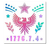 GORGECRAFT Stencil Giorno Dell'Indipendenza 30 × 30 CM Stencil Luglio Modello Aquila Patriottica Segno Riutilizzabile Stencil Quadrati per Pittura su Legno Parete Scrapbooking Carta Pavimento Casa