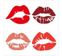 GORGECRAFT Stencil Labbra 30 x 30cm Pet Riutilizzabile Bacio Vuoto Rossetto Bocca Decorazione Pittura Disegno Modello Stencil per Pittura Legno Parete Tessuto Tela Mobili Fai da Te Arte Artigianato