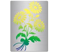 GORGECRAFT Stencil Margherita Fiori Bouquet Modello In Metallo Girasole Disegno Floreale Stencil In Acciaio Inossidabile per Dipingere su Legna Da Parete Tela Tessuto Incisione Pirografia 19x14cm