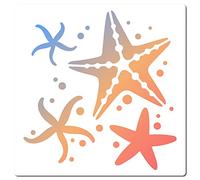 GORGECRAFT Stencil Stella Marina 4 Modello Disegno Stella Marina Tema Estate Oceano 18x18 cm Stencil Disegno Quadrato per Dipingere su Parete Mobili Tela Tessuto Carta Scrapbooking Fai da Te