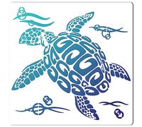 GORGECRAFT Stencil Tartaruga 30 × 30 CM Stencil Dipinto Animale Oceano Modello Scava Fuori Segno Riutilizzabile Stencil Quadrati per Dipingere su Legno Parete Scrapbooking Carta Pavimento Fai Da Te