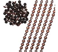 GORGECRAFT Strisce Decorative per Chiodi da 5 Metro con Puntine per Tappezzeria 11mm in Metallo con Testa Rotonda con 90 Chiodi Adatte per Divani Poltrone Mobili Rame Rosso