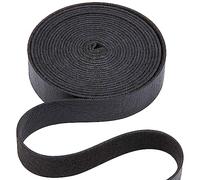 GORGECRAFT Striscia in Pelle Nera di Bufalo A Grana Finta Larga 12.5 mm 2 m Striscia di Cuoio Opaca su Un Lato in Finta Corda Piatta per Cinture Avvolgere Indumenti Appesi Fare Allacciatura