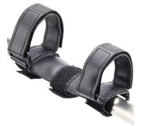 GORGECRAFT Supporto per Altoparlante per Bici in Pelle PU Nera Regolabile Portatile Impermeabile con Doppia Allacciatura Supporto per Altoparlanti Wireless UTV per Corrimano di Golf Cart Attacco
