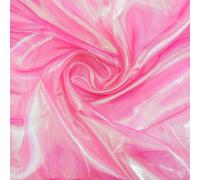 GORGECRAFT Tessuto Iridescente Rosa Largo 3x1.5m in Poliestere Magico Arcobaleno Pizzo Olografico Lucido Trasparente Garza Sfumato Organza Tessuti per Costumi Sfondo Decorazioni Fai da Te Forniture