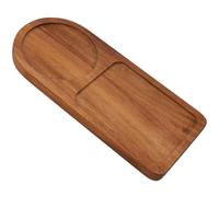 GORGECRAFT Vassoio Da Tè In Legno Ad Arco Vassoio In Legno per Macina Sale e Pepe Supporto per Vassoio In Bambù Condimento per Tè Vassoio Da Tè Poggia Macinino per 2 macinino Marrone Noce di Cocco
