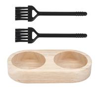 GORGECRAFT Vassoio in Legno per Macina Sale e Pepe Supporto per Macina Pepe Burlywood Protezione per Tavolo da Pranzo con 2 Spazzola per La Pulizia 14x7cm per 2 mulini Decorazione per Cucina di Casa.