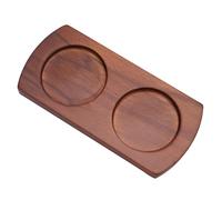 GORGECRAFT Vassoio In Legno per Macina Sale e Pepe Vassoio In Legno di Acacia Porta Macina Pepe Macinini e Agitatori Poggia Sale e Pepe per 2 macinino Accessori Portaoggetti, Marrone Noce di Cocco