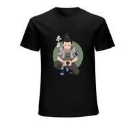 Gorgeofashion Nara Shikamaru T Shirt Men Cotton Graphic T-Shirt Japanese Manga Tees Streetwear Harajuku Black L