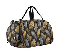 Gorgeous Feathers - Borsone da palestra per ragazzo, con scomparto per scarpe, multifunzionale, per la notte, weekender, borsa da viaggio per spiaggia, nuoto, piscina, sport