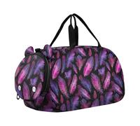 Gorgeous Feathers Fluorescente Rosa Nero Duffel Bag con Scomparto Scarpe Grande Capacità Sport Duffel Bag per Scuola Pratica, Sport, Viaggi bolsa de viaje para mujer