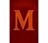 Gorgeous, red, monogrammed journal notebook with a capital letter M on the front cover.