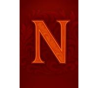 Gorgeous, red, monogrammed journal notebook with a capital letter N on the front cover.