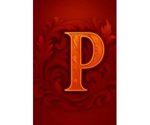Gorgeous, red, monogrammed journal notebook with a capital letter P on the front cover. by Christine Iverson