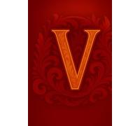 Gorgeous red, monogrammed journal notebook with a capital letter V on the front cover.