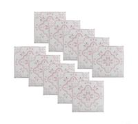 Gorgeous Wall Solutions - Confezione da 10 piastrelle in stile vintage, motivo rosa, progettate per una facile applicazione (medie)