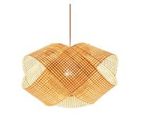 Gorgeous Weaving Chandelier Light Fixture Unique Hollow Hanging Lamp in Wicker Finish Creative Indoor Droplight Wall Mounted Pendant for Living Room Dining Bedroom(15.7in)