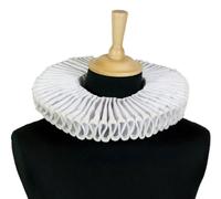 Gorgiera alta qualità in tessuto plissettato per travestimento storico