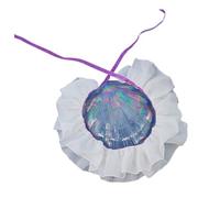 Gorgiera con collo finto regolabile, White and purple rib | Colletto con gorgiera comodo e regolabile per attività storiche, accessorio per collo finto per cosplay festival