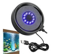 Gorgogliatore LED per acquario e serbatoio della pesca, diametro 13 cm rotondo USB 7 colori | Disco di pietra a LED per serbatoio di pesce - adatto per camere dei bambini, soggiorni, hotel, ristoranti