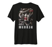 Gorgone Medusa Dea Serpente Mitologia Greca Backprint Medusa Maglietta Premium
