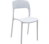 GORICA Sedia plastica impilabile arredo casa giardino bar interno esterno Bianco