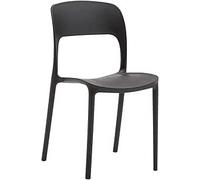 GORICA Sedia plastica impilabile arredo casa giardino bar interno esterno nero