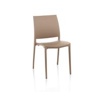 GORICA Sedia STOCCOLMA plastica impilabile bar casa giardino Beige Tortora