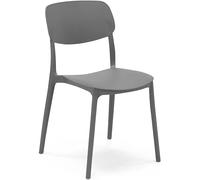 GORICA SET 4 pezzi Sedia PRAGA in plastica impilabile interno esterno confort Grigio