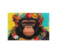 Gorilla Animals with Wreaths Jigsaw Puzzles Challenging Funny Family Puzzle Perfetto per Notti di Gioco 500 Pezzi
