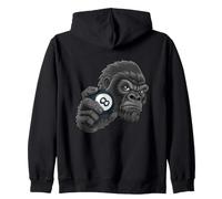 Gorilla Ape 8 Palla Biliardo Piscina Cartone Animato Felpa con Cappuccio