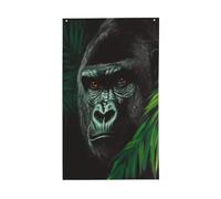 Gorilla - Bandiere nere e verde giungla profonda, 9 x 1,5 m, striscione di auguri stagionale con occhielli per interni ed esterni, decorazioni per la casa per feste