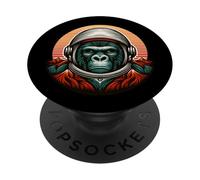 Gorilla - Casco astronauta nello spazio, design fantascientifico PopSockets PopGrip Adesivo