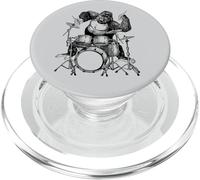 Gorilla che suona la batteria Cool Monkey Funny Animal Rock batterista PopSockets PopGrip per MagSafe