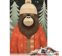 Gorilla Christmas Art Puzzle Impossible 1000Pcs Decorazione Per La Casa. Rilassamento E Intelligence Per Adulti E Ragazzi Da 14 Anni 500pcs (52x38cm)