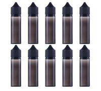 Gorilla Chubby Unicorn - Confezione da 30 bottiglie in PET V3, con tappo a prova di perdite, a prova di bambino, dispenser per mescolare liquidi fai da te (nero trasparente, 50 ml)