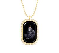 Gorilla - Collana da donna con ciondolo, regolabile, per feste di viaggio, Misura unica, Metallo