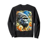 Gorilla come un'opera d'arte colorata e astratta Felpa