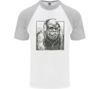 Gorilla Con Cuffie DJ Danza Musica Maglietta S/S Da Baseball Per Uomo