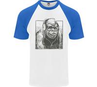 Gorilla Con Cuffie DJ Danza Musica Maglietta S/S Da Baseball Per Uomo