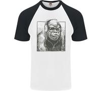 Gorilla Con Cuffie DJ Danza Musica Maglietta S/S Da Baseball Per Uomo