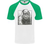 Gorilla Con Cuffie DJ Danza Musica Maglietta S/S Da Baseball Per Uomo