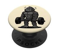 Gorilla Deadlift Palestra Rat Amante Animali Sollevamento Uomini Donne PopSockets PopGrip Adesivo