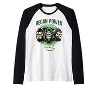 Gorilla Dieta a Base vegetale Vegan Power Fitness Maglia con Maniche Raglan