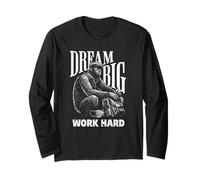 Gorilla Dream Big Work HURD Motivational Hustle Maglia a Manica