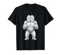 Gorilla Due Teste Occulto Strano Creepy Gothic Art Maglietta