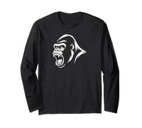 Gorilla Face Monkey Angry Growling Scary Silverback Gorilla Maglia a Manica